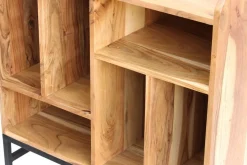 Buffet de rangement vinyles en bois massif et métal noir L76 cm BLUES