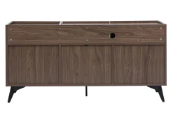 Buffet de rangement vinyles en bois foncé finiton noyer et métal noir L140 cm SEDA