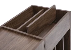 Buffet de rangement vinyles en bois foncé finiton noyer et métal noir L140 cm SEDA