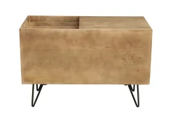Buffet de rangement vinyles en bois manguier massif et métal L90 cm BOOGIE