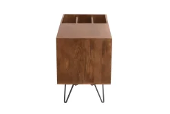 Buffet de rangement vinyles en bois manguier massif teinté et métal L90 cm BOOGIE