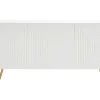 Buffet design blanc et métal doré 3 portes L160 cm OZEN