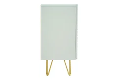 Buffet design blanc et métal doré 3 portes L160 cm OZEN