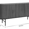 Buffet design bois foncé noyer et métal noir 3 portes L160 cm SKYE