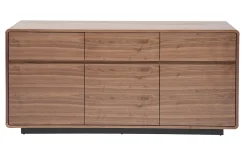 Buffet design en bois foncé noyer 3 portes 3 tiroirs L160 cm JAKO