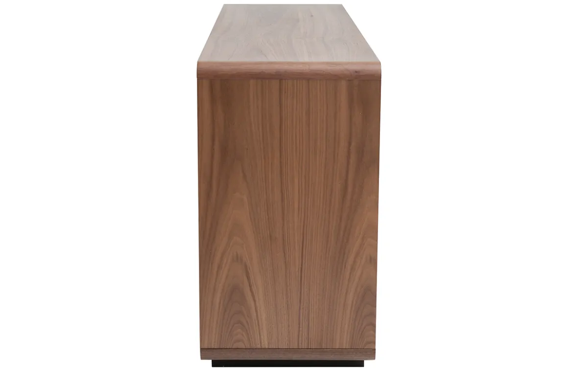 Buffet design en bois foncé noyer 3 portes 3 tiroirs L160 cm JAKO