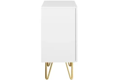 Buffet design gravé blanc mat et métal doré 2 portes L107 cm OZEN