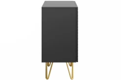Buffet design gravé noir et métal doré 2 portes L107 cm OZEN
