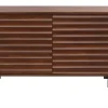 Buffet en bois foncé manguier massif et métal noir 2 portes L100 cm ONDA