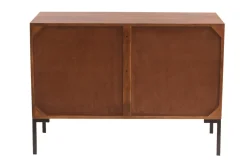 Buffet en bois foncé manguier massif et métal noir 2 portes L100 cm ONDA