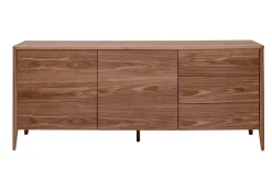 Buffet en bois foncé noyer 2 portes 3 tiroirs 180 cm BENJA