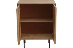 Buffet en bois manguier massif gravé et métal noir 2 portes L70 cm AGRA
