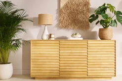 Buffet en bois manguier massif 3 portes L160 cm MATCHA