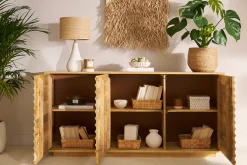 Buffet en bois manguier massif 3 portes L160 cm MATCHA