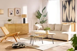 Buffet en bois manguier massif 3 portes L160 cm MATCHA