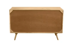 Buffet en bois manguier massif et cannage rotin 2 portes coulissantes L135 cm ACANGE
