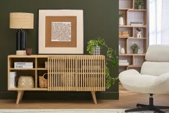 Buffet en bois manguier massif 2 portes coulissantes L140 cm ALBA