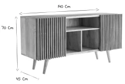 Buffet en bois manguier massif 2 portes coulissantes L140 cm ALBA