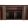 Buffet en manguier massif teinté bois foncé 2 portes coulissantes L140 cm ALBA