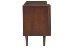Buffet en manguier massif teinté bois foncé 2 portes coulissantes L140 cm ALBA