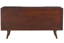 Buffet en manguier massif teinté bois foncé 2 portes coulissantes L140 cm ALBA