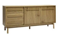Buffet finition bois chêne 2 portes 3 tiroirs L160 cm YSEULT