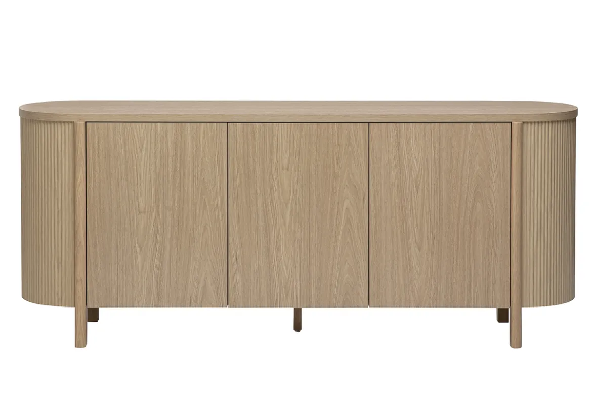 Buffet finition bois clair chêne 3 portes L180 cm PAOLINE
