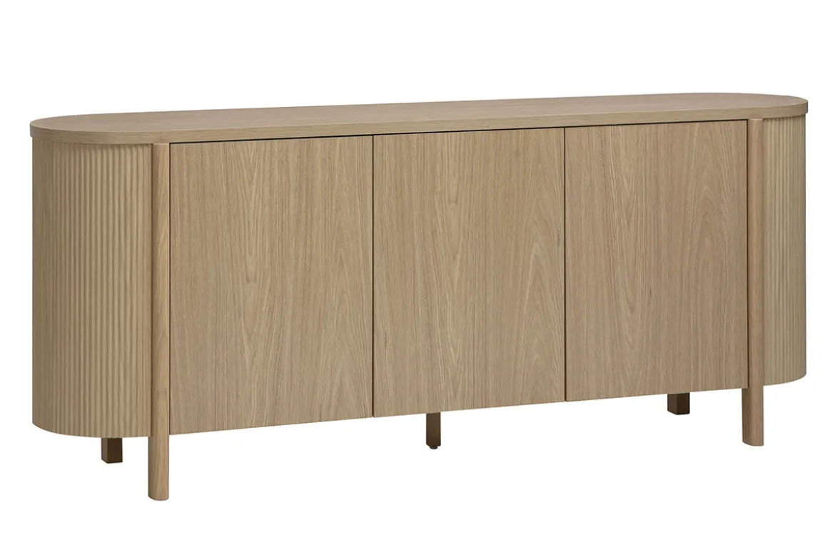 Buffet finition bois clair chêne 3 portes L180 cm PAOLINE