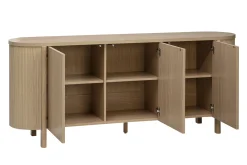 Buffet finition bois clair chêne 3 portes L180 cm PAOLINE