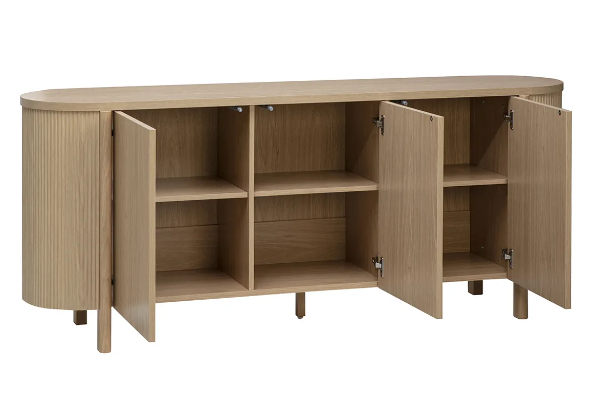 Buffet finition bois clair chêne 3 portes L180 cm PAOLINE