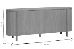 Buffet finition bois clair chêne 3 portes L180 cm PAOLINE