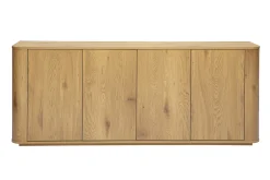 Buffet finition bois clair chêne 4 portes L180 cm NEGAN