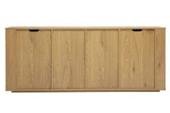 Buffet finition bois clair chêne 4 portes L180 cm NEGAN