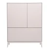 Buffet haut beige laqué mat 2 portes 1 tiroir L90 cm GRAY