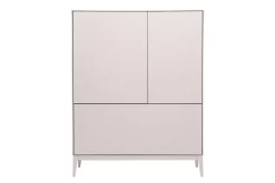 Buffet haut beige laqué mat 2 portes 1 tiroir L90 cm GRAY