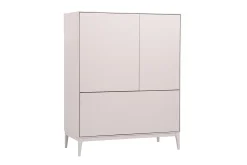 Buffet haut beige laqué mat 2 portes 1 tiroir L90 cm GRAY