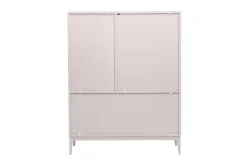 Buffet haut beige laqué mat 2 portes 1 tiroir L90 cm GRAY