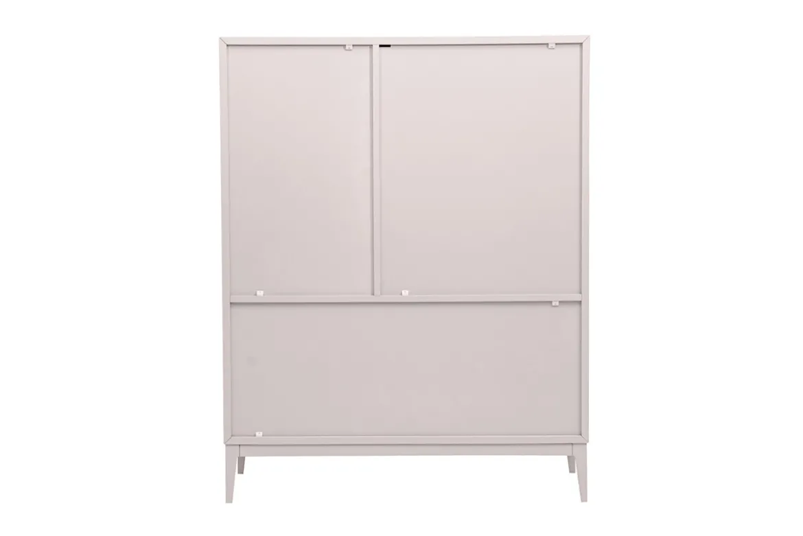 Buffet haut beige laqué mat 2 portes 1 tiroir L90 cm GRAY