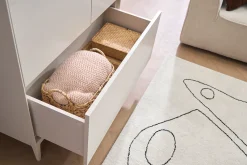 Buffet haut beige laqué mat 2 portes 1 tiroir L90 cm GRAY