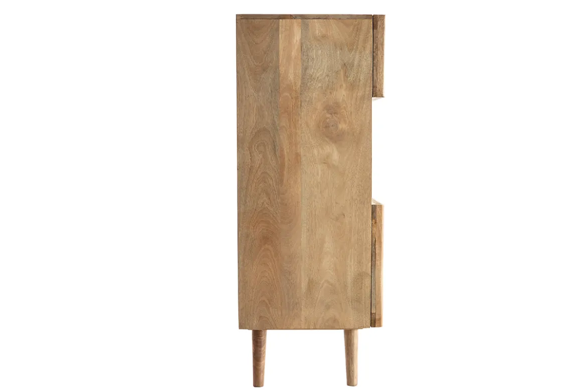 Buffet haut en bois manguier massif 3 portes coulissantes L85 cm ALBA