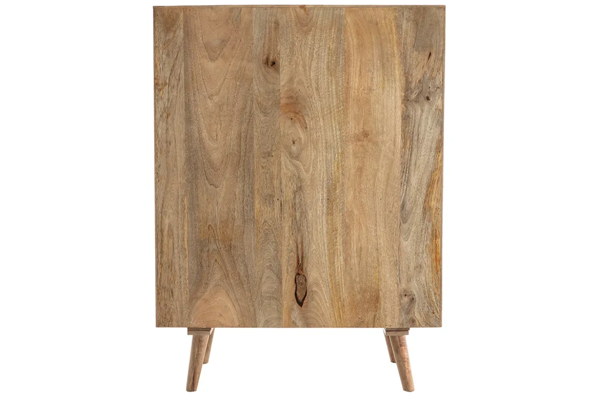 Buffet haut en bois manguier massif 3 portes coulissantes L85 cm ALBA