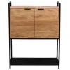 Buffet haut en bois massif et métal noir 2 portes L85 cm ARTHUS