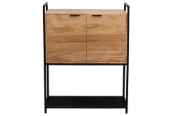 Buffet haut en bois massif et métal noir 2 portes L85 cm ARTHUS