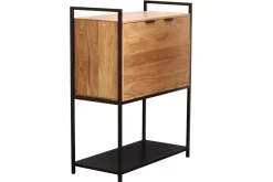 Buffet haut en bois massif et métal noir 2 portes L85 cm ARTHUS