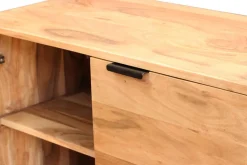 Buffet haut en bois massif et métal noir 2 portes L85 cm ARTHUS
