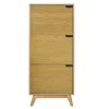 Buffet haut scandinave bois clair hévéa L60 cm LEENA