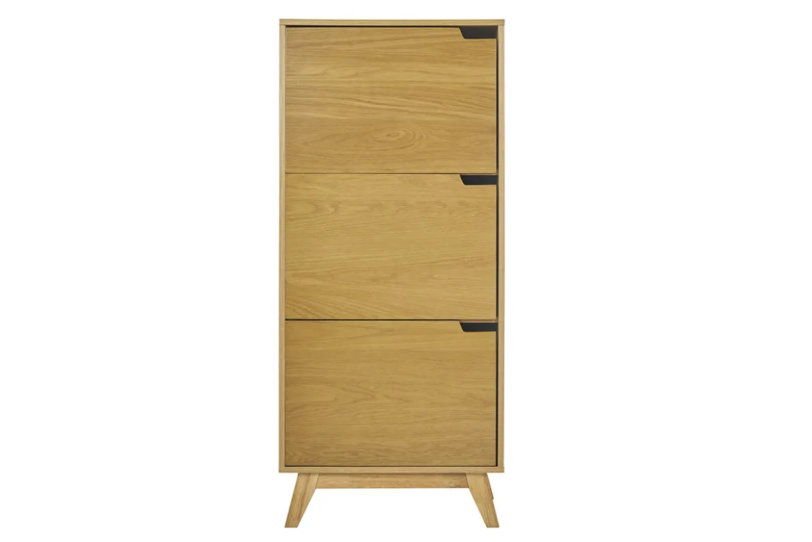 Buffet haut scandinave bois clair hévéa L60 cm LEENA