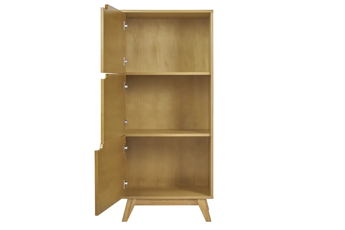 Buffet haut scandinave bois clair hévéa L60 cm LEENA
