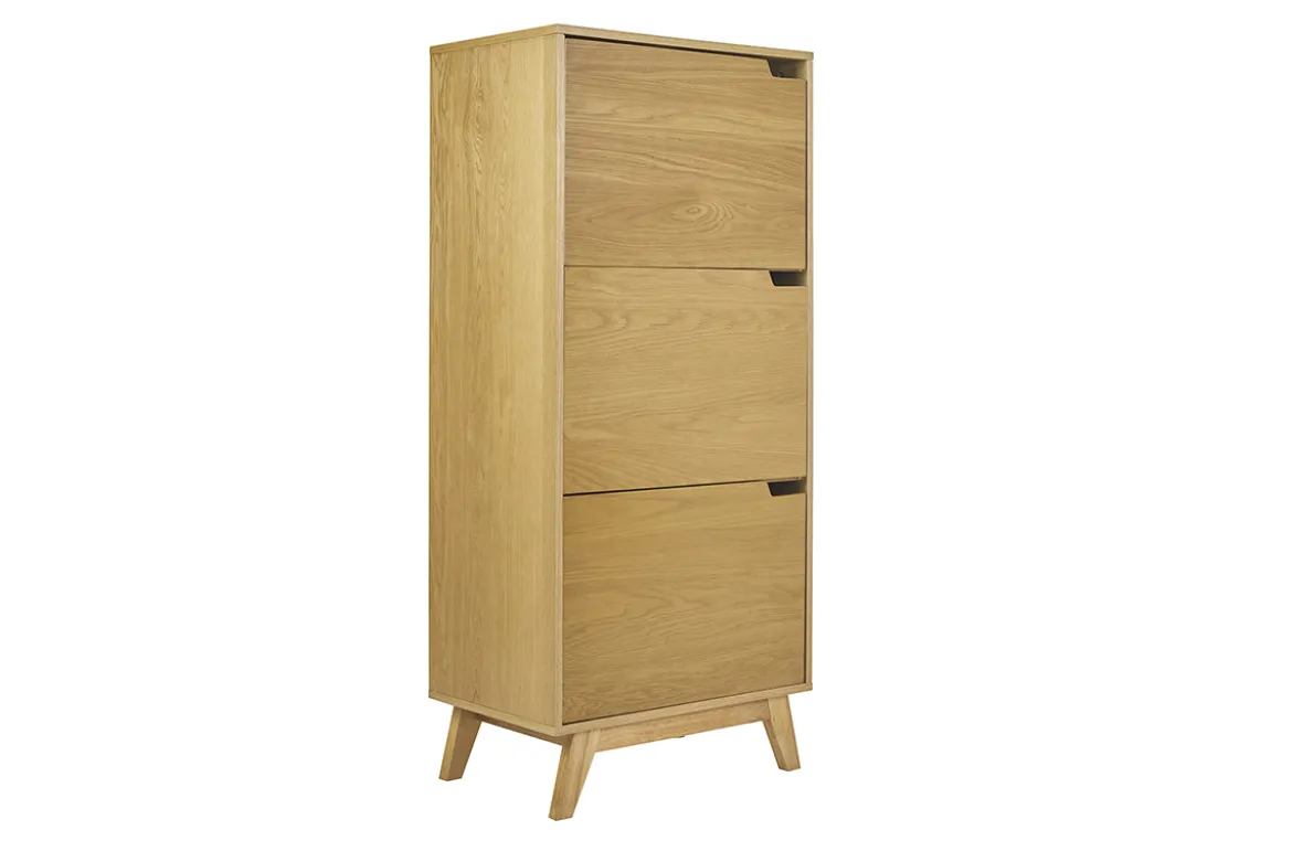 Buffet haut scandinave bois clair hévéa L60 cm LEENA