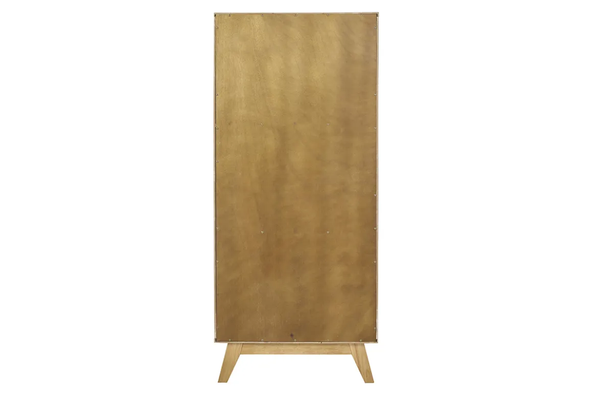 Buffet haut scandinave bois clair hévéa L60 cm LEENA